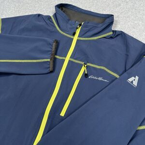Eddie Bauer Jacket Mens XL Blue Gray Green First Ascent Windbreaker Softshell